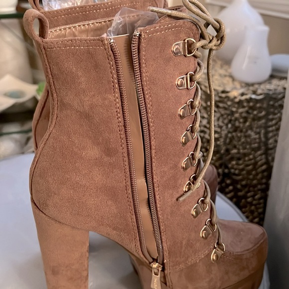 Just In Moon are Back Nude Vegan Suede Boots - Picture 14 of 14